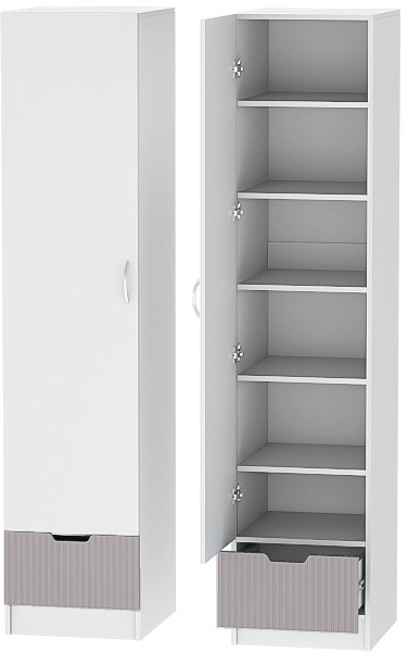 Детская комната Бриз МДФ, набор 10, Белый/Ирис (Полосы)