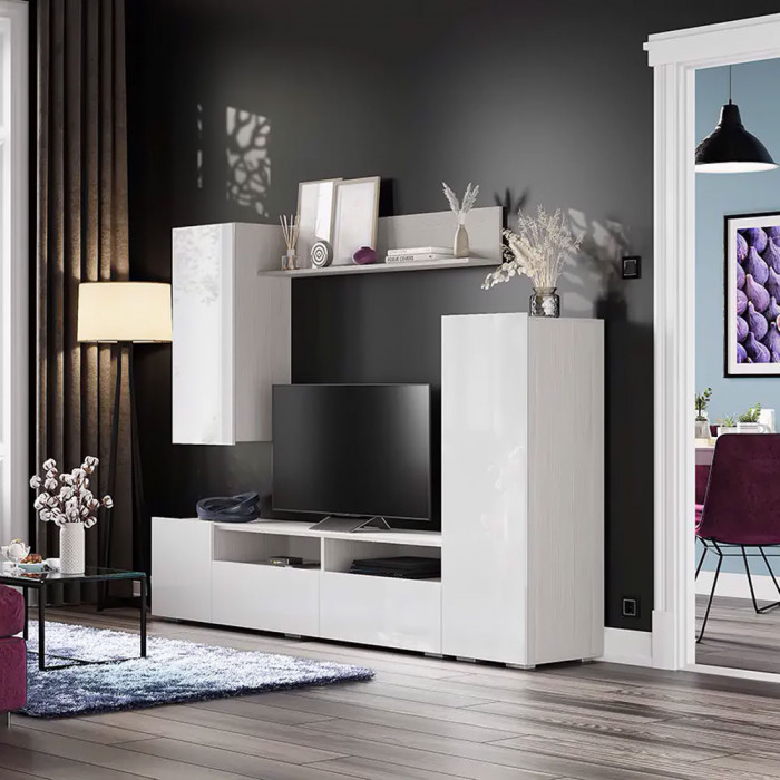 гостиная Аннели белый/глянец белый