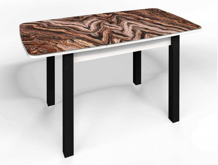 Стол СМ-8 Флорида ноги окрас квадратный белый/черный