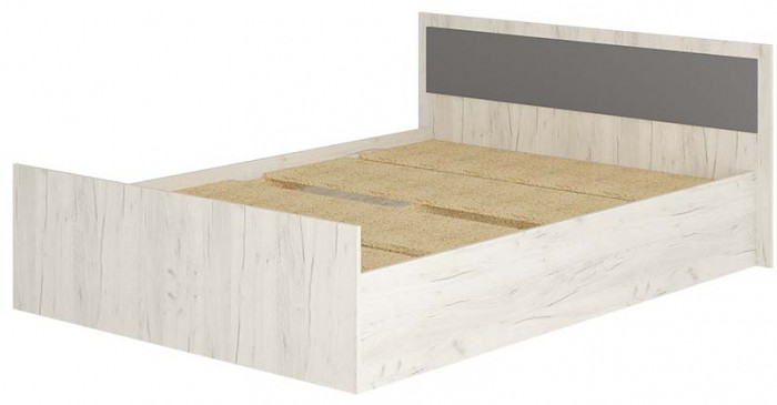 Кровать без основания 1,4 м "Фиеста" дуб крафт белый