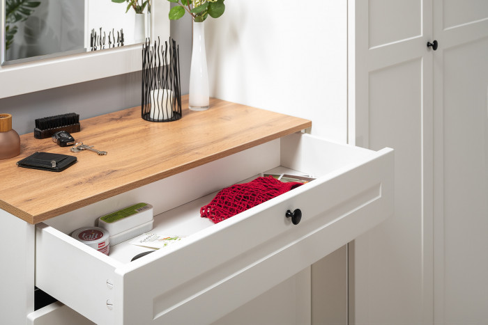 Остин Прихожая 61, белый шагрень/дуб крафт золотой