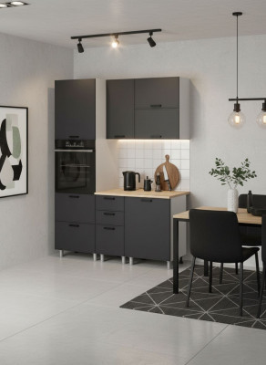 МК Аленушка 1,6м ПД 2 Магнолия Сталь,скоба черный,сонома