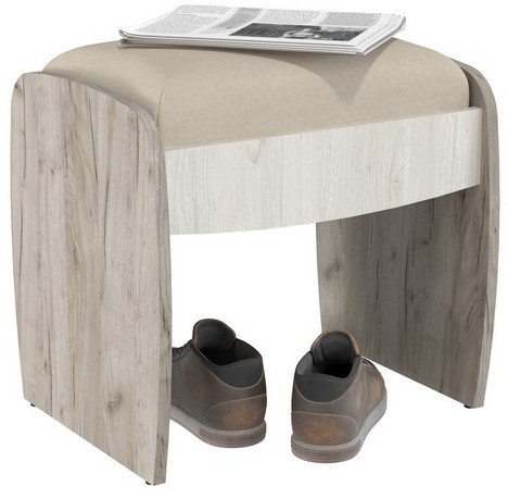 Банкетка 6-5140дкс/скан.д.б. Сицилия, цвет дуб крафт серый/скандинавское дерево белое, ШхГхВ 48х38х47,6 см.