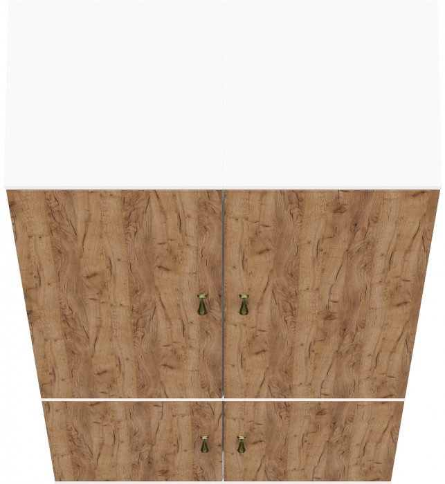 Лидер-8 Пенал МД 22Б 2 шт., цвет белый шагрень/крафт золото, ШхГхВ 80х37,5х190 см., универсальная сборка