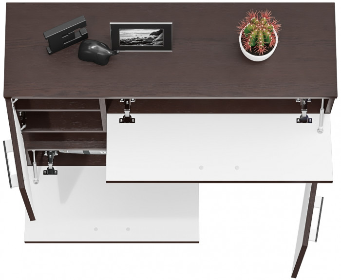 Тумба ТВ С-МД-С1-1000, венге/белый шагрень