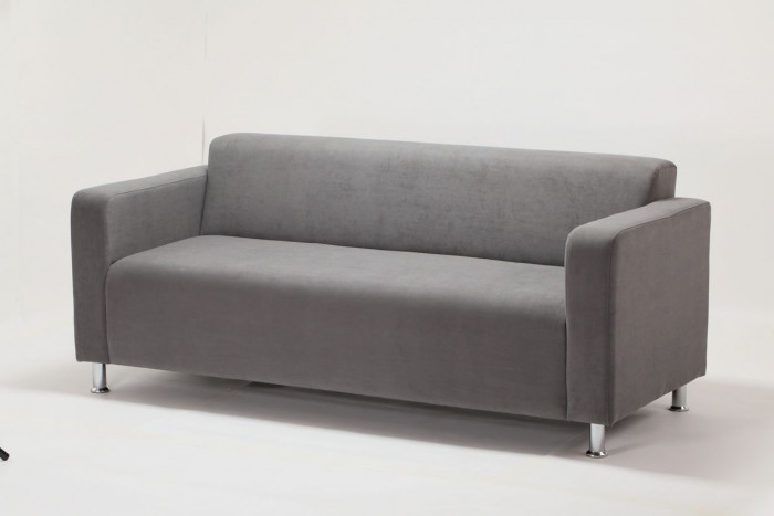 Диван прямой Томи, 160 см, велюр, серый графит