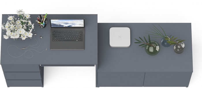 Мори компьютерный стол МС-6 левый + Тумба МА900.1, графит