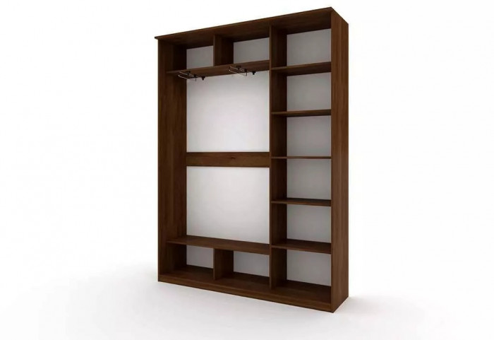 Шкаф купе Модерн 1776х450 3-х дверный 2-х секционный зеркало венге