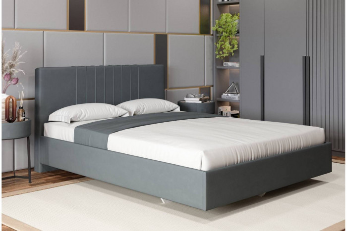 Кровать с латами Соло 140*200, Графит