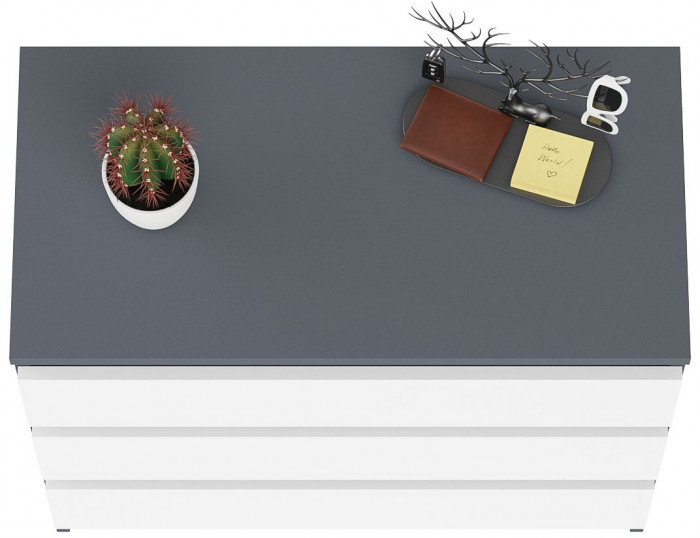 Мори Комод МК800.1, цвет графит/белый, ШхГхВ 80,4х41х73 см.