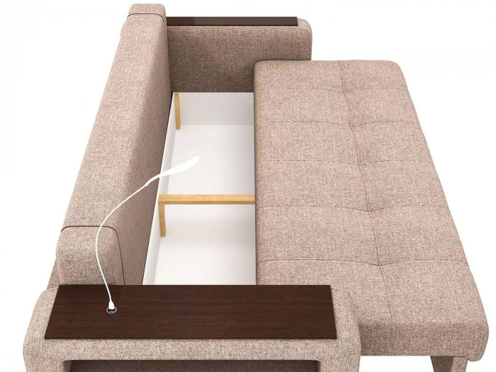 Диван Smart 4 пуф слева Б4-3т-Б3 СК Рогожка Sherlock 932