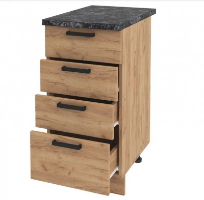 ШН4Я 400 корпус шкаф нижн. с 4 ящ (400*840*474) б/ст дуб крафт золото