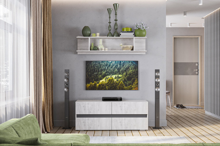 Полка навесная АН-01 Мрия, Бетон пайн светлый