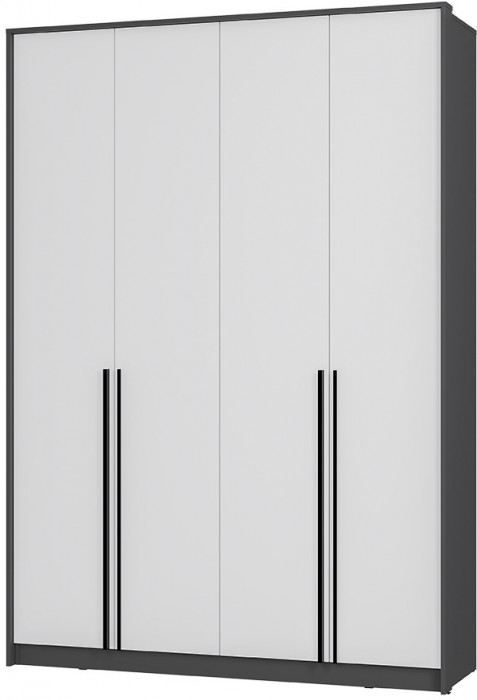 Шкаф четырехстворчатый Шарм ШК-15, Графит, Белый