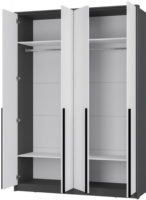 Шкаф четырехстворчатый Шарм ШК-15, Графит, Белый