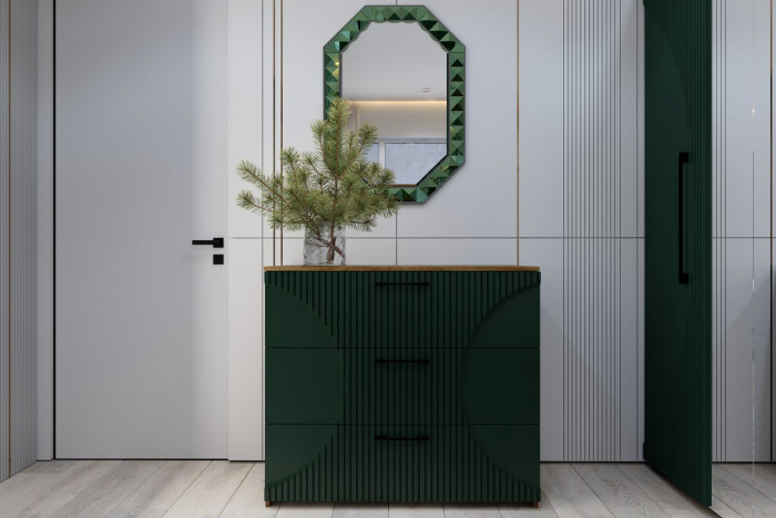 Модульная спальня "Монтале" - Дуб канзас/Зеленый матовый