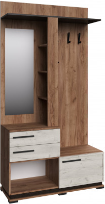 Модена Центральная секция МЦС-30, Дуб крафт табачный/дуб крафт белый/венге