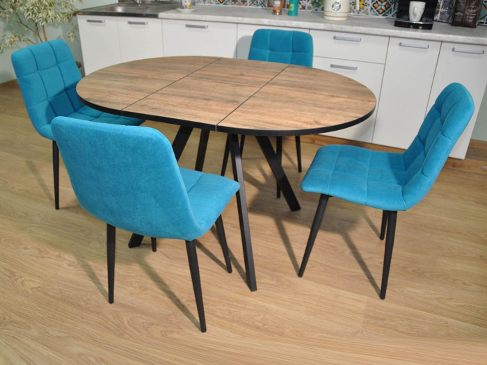 Обеденная группа Нарди / Стул Х 4 шт. / Дуб Веллингтон/черный / бид 26