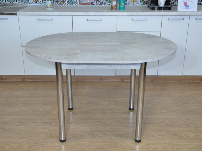 Стол обеденный Ники Хром / цемент светлый