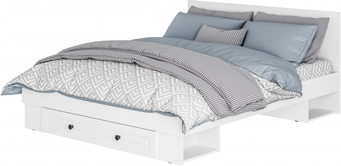 Кровать с проложками ДСП и ящиками Софт КР-16 (1,6), Белый