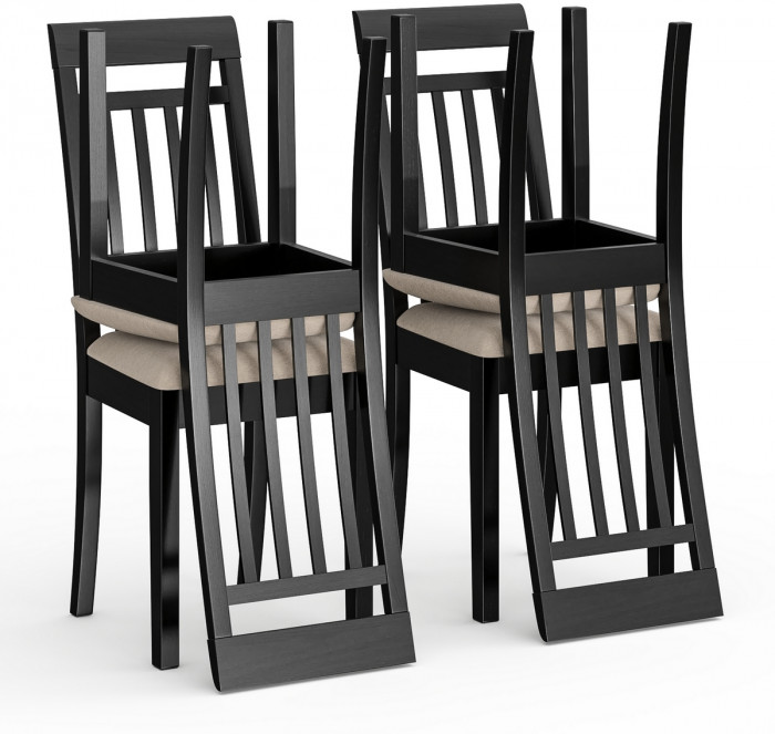 Четыре стула Мебель--24 Гольф-11 разборных, цвет венге, обивка ткань велюр капучино 25, ШхГхВ 40х40х100 см., от пола до верха сиденья 47 см.