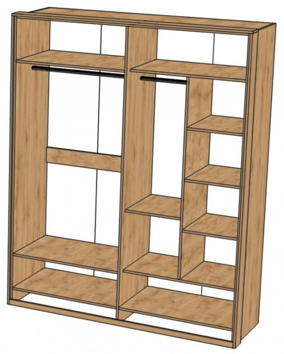 Модульная спальная комната "Мишель" - Дуб наварра/Бетон пайн светлый