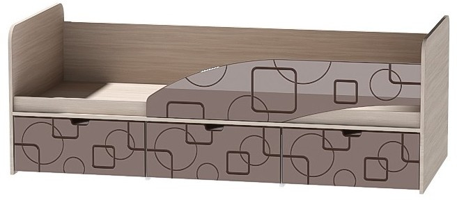 Детская кровать Бриз-3 80х190, квадрат (Ирис/Белый/правый)