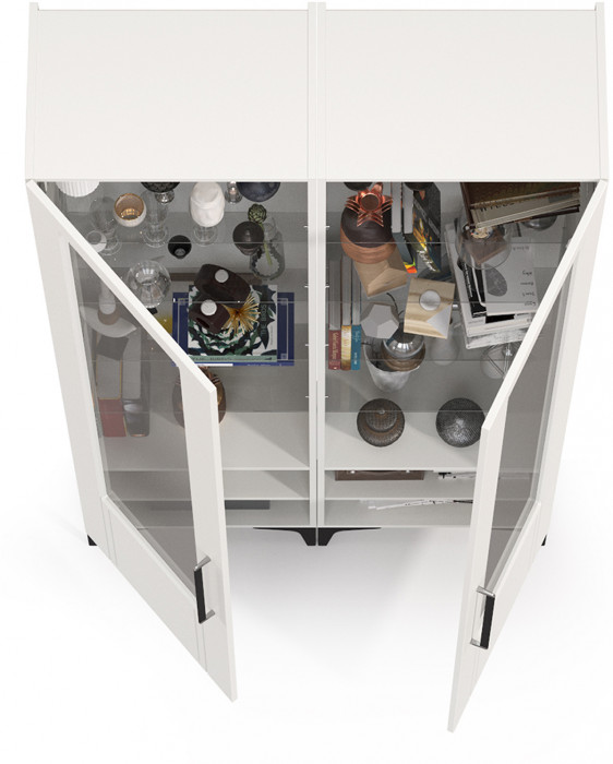 Валенсия Гостиная № 129, ЛДСП белый шагрень/МДФ белый шагрень