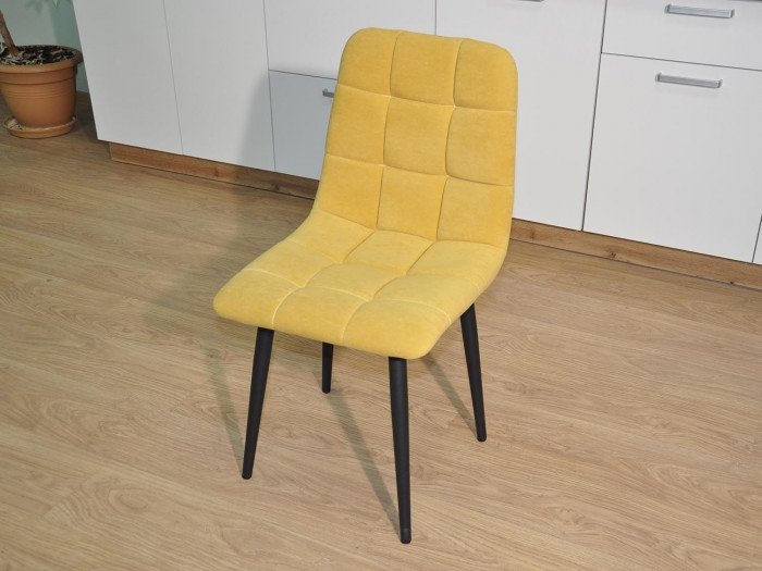 Стул Х / черный /велюр горчица