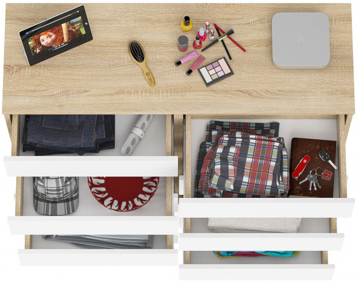 Мори Комод МК1200.10, дуб сонома/белый