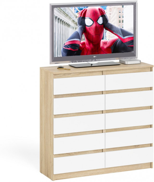 Мори Комод МК1200.10, дуб сонома/белый