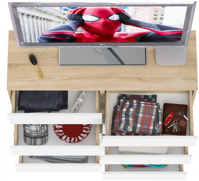 Мори Комод МК1200.10, дуб сонома/белый