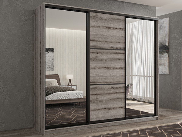 Шкаф-купе Кааппи 3 Эвок Окаменелый 260х45х230 см