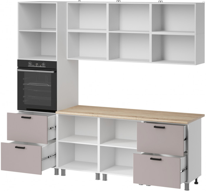 МК Аленушка 2,4м Лаванда Кашемир,скоба черный,сонома