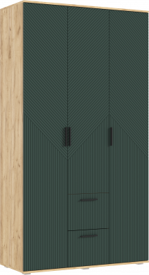 Сильвия Шкаф 3-х створчатый 1200, Браш Мени Грин/Дуб Крафт