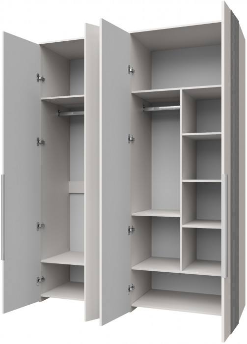 Шкаф для одежды 4-х дверный "Каен" - Ледяное дерево/Артизан