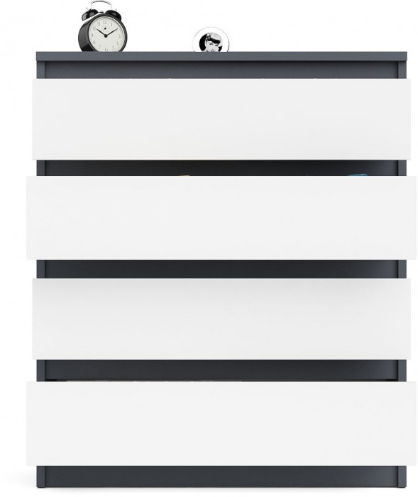 Мори Комод МК800.4, цвет графит/белый, ШхГхВ 80,4х41х94 см.