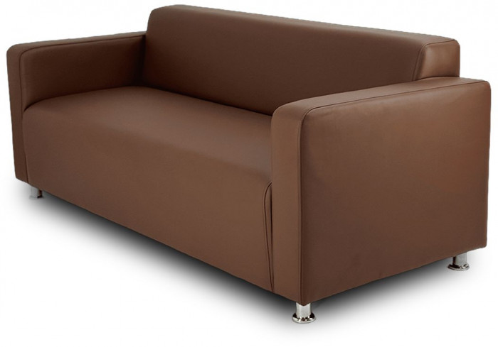 Диван прямой Томи, 180 см, экокожа, коричневый