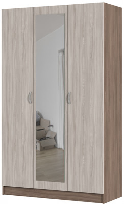 ШК 553 Бася ЛДСП шкаф 3-х ств. шимо темный/шимо светлый