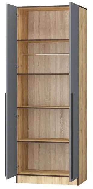 Шкаф Бастион 800, Графит/Дуб крафт золотой