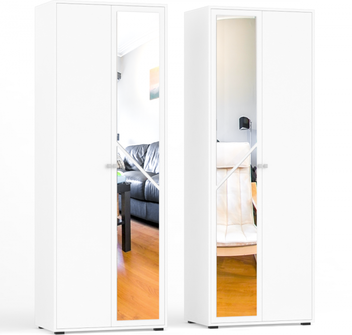 Камелия Шкаф 4-х створчатый, цвет белый, ШхГхВ 160х48х220 см., универсальная сборка, можно использовать как два отдельных шкафа