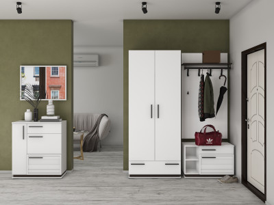 Модена Прихожая, композиция 1, Белый/венге