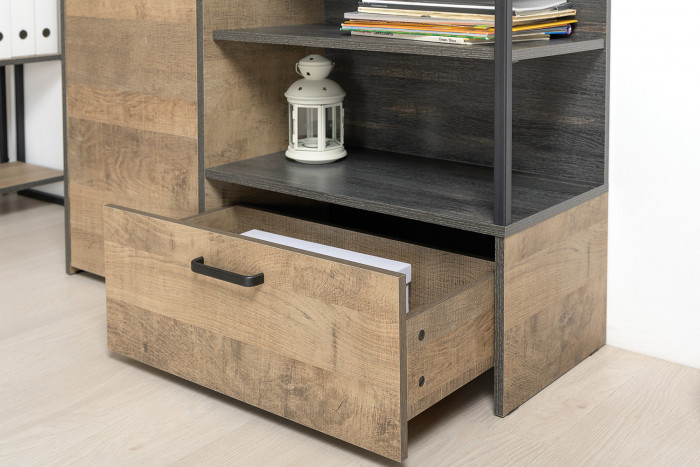 Трувор Гостиная 053, цвет дуб гранж песочный/интра, ШхГхВ 344,6х45,4х195 см., универсальная сборка