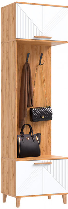 Модульная прихожая Ирис, Крафт золотой/Браш вайт