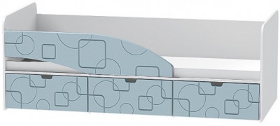 Детская кровать Бриз-3 80х190, квадрат (Антарктида/Белый/левый)