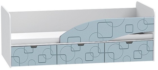 Детская кровать Бриз-3 80х190, квадрат (Антарктида/Белый/левый)