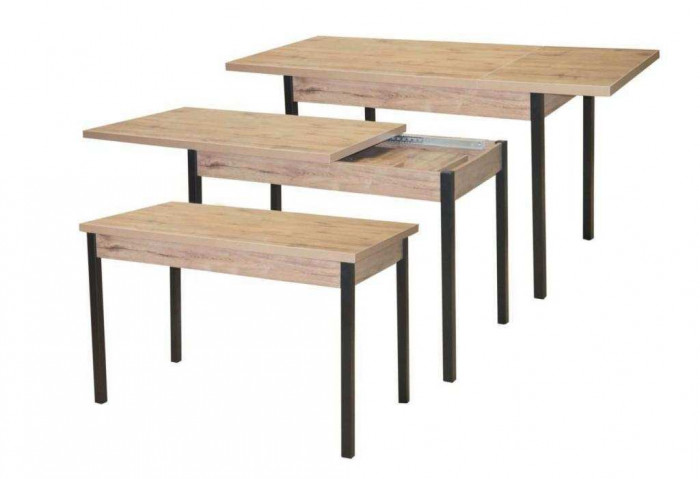 Стол обеденный Бродвей Дуб веллингтон / черный