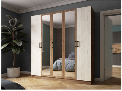 Шкаф Вегас 2000 дуб крафт табачный/дуб крафт белый