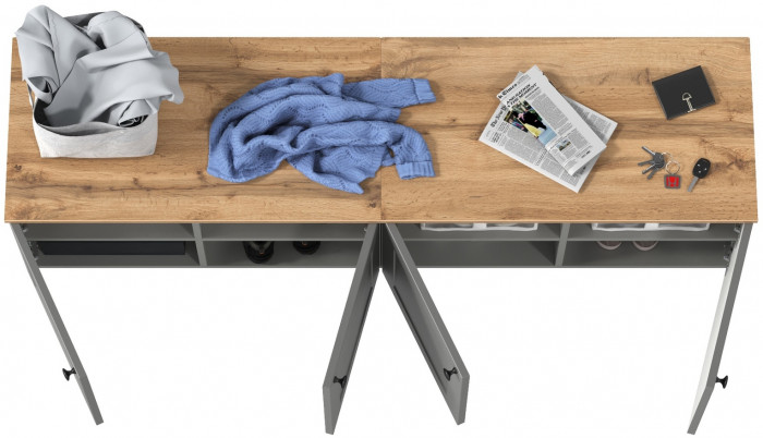 Остин 13.257 Тумба + 13.257 Тумба, серый графит/дуб крафт золотой