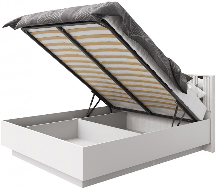 Кровать 160х200 "Харди" с подъемным механизмом - Латте/Ирландский ликер (зеркальн. вставки)